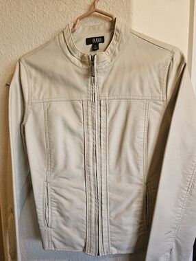 a.n.a Neutral Beige Vegan Leather Jacket